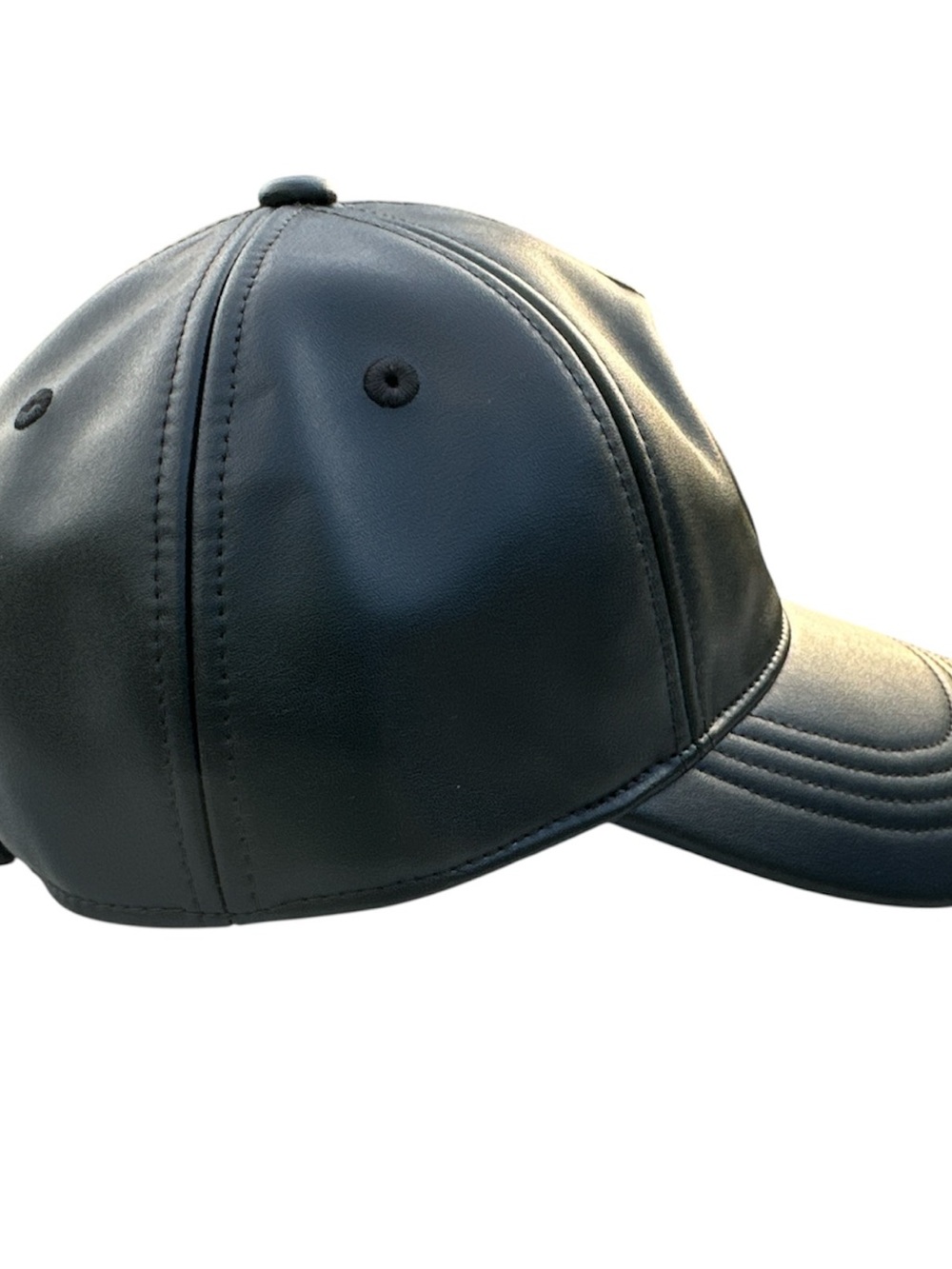 Telfar Logo Embossed Hat Black Faux Vegan Leather Adjustable Baseball Streetwear - Picture 4 of 6